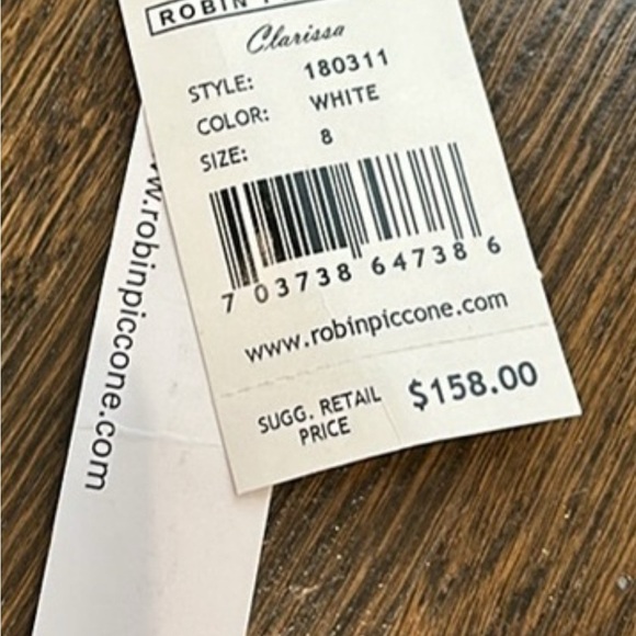 Robin Piccone Clarissa V Neck Crochet One Piece In White size 8 - Picture 5 of 5